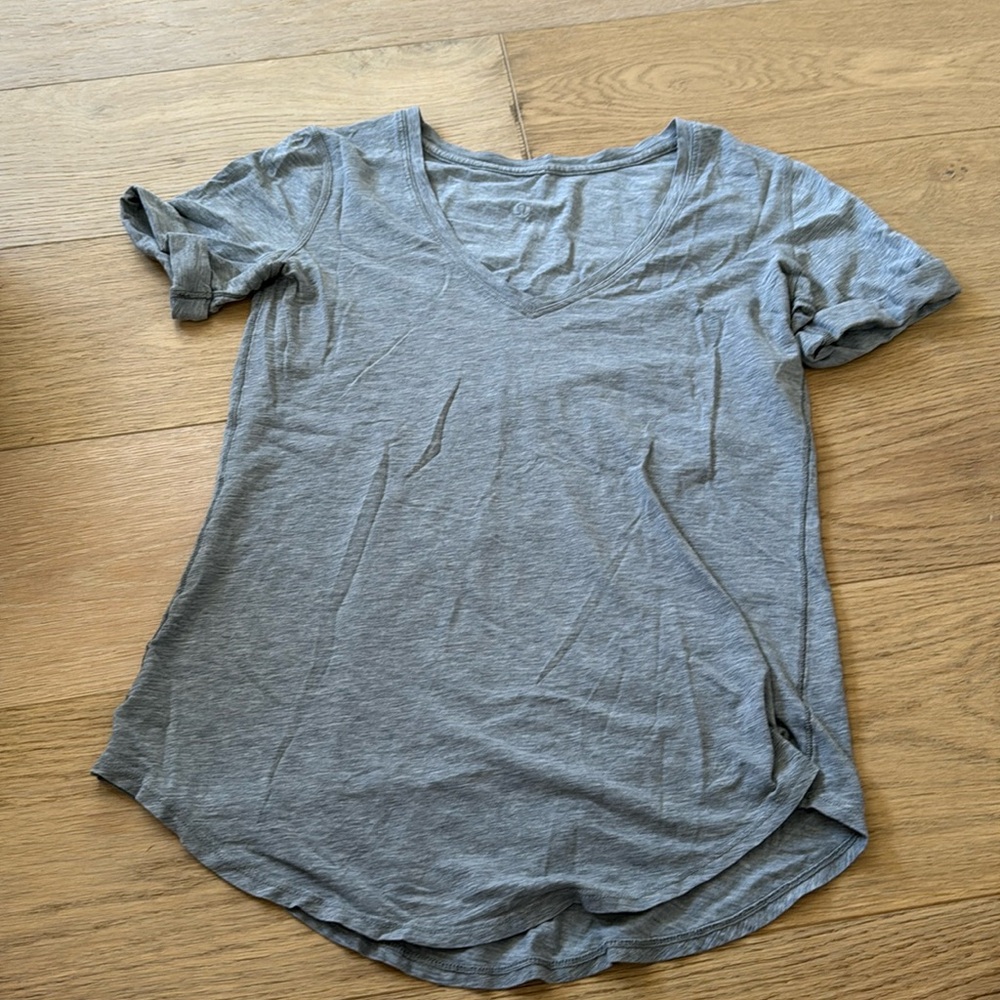 Lululemon v neck, rolled sleeve tshirt